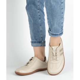Olivier Barefoot women's leather minimalist shoes 1287 beige sneakers 2