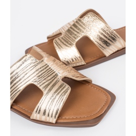 Sergio Leone Golden flip flops with a square toe 1