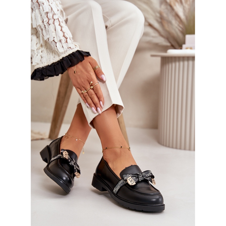 Women's Loafers With Bow S.Barski HY42-331 Black 4