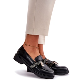 Women's Loafers With Bow S.Barski HY42-331 Black 1