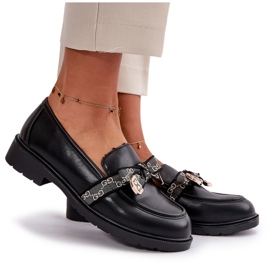 Women's Loafers With Bow S.Barski HY42-331 Black 5