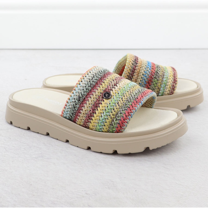 Women's leather flip flops on the platform Multikolor Helios 156.731 multicolored 2