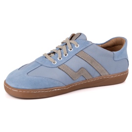 Barefoot women's leather shoes Olivier Eliza blue 3