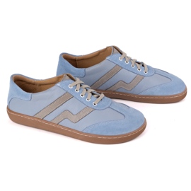 Barefoot women's leather shoes Olivier Eliza blue 9