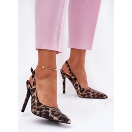 Inna Decorated sandals on a pin beige and black leopard print 2 Inna Decorated sandals on a pin beige and black leopard print 2