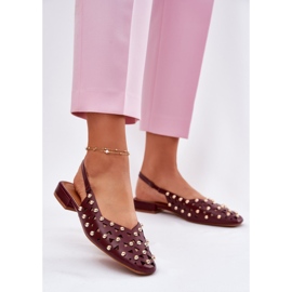 Inna Decorated flat burgundy ballerinas red 2 Inna Decorated flat burgundy ballerinas red 2