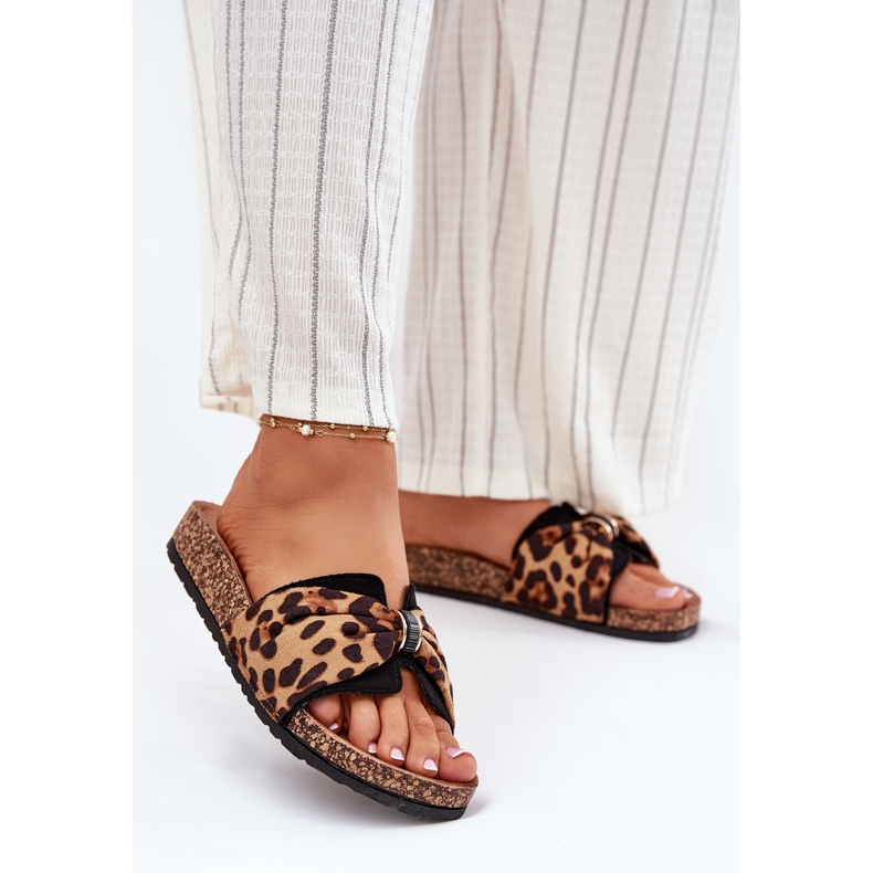 Inna Women's flip flops on the cork platform leopard brown 2