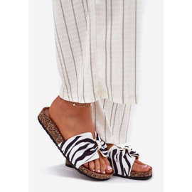 Inna Women's flip flops on the cork platform zebra white 1