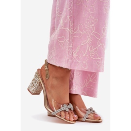 S.Barski Transparent sandals on the MR51-705 zloty post golden 1