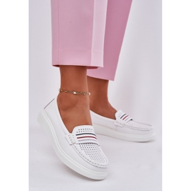 EVento Women's leather loafers white white 2