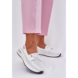 EVento Women's leather shoes on the Platform Openwork White 2 EVento Women's leather shoes on the Platform Openwork White 2