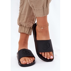 EVento Lightweight women's flip flops with decorative pressing black 3