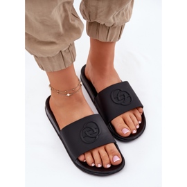 EVento Lightweight women's flip flops with decorative pressing black 5