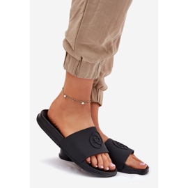 EVento Lightweight women's flip flops with decorative pressing black 1