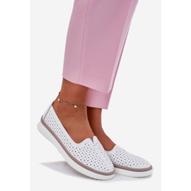 EVento Women's openwork leather shoes white 1 EVento Women's openwork leather shoes white 1