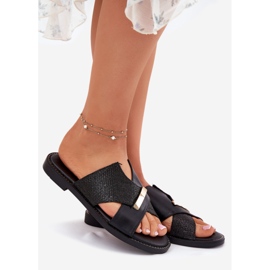 Women's flat heels with a decorative Vinceza 17385 black detail 1 Women's flat heels with a decorative Vinceza 17385 black detail 1