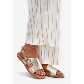 Flat women's sandals with a decorative Vinceza detail 17378 zlotys golden 1 Flat women's sandals with a decorative Vinceza detail 17378 zlotys golden 1