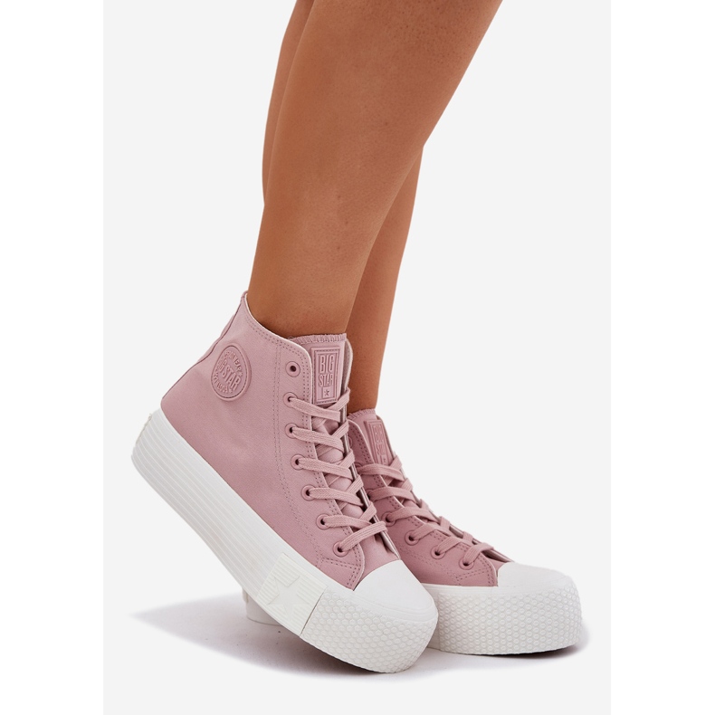 Women's sneakers on the platform Big Star RR274739 pink 1 Women's sneakers on the platform Big Star RR274739 pink 1