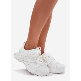 Women's sneakers with double lacing white 1