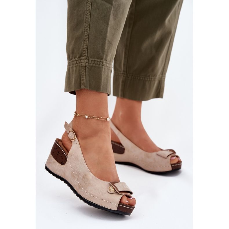 EVento Women's light sandals for Comfort Shoes Beige-gold golden 2