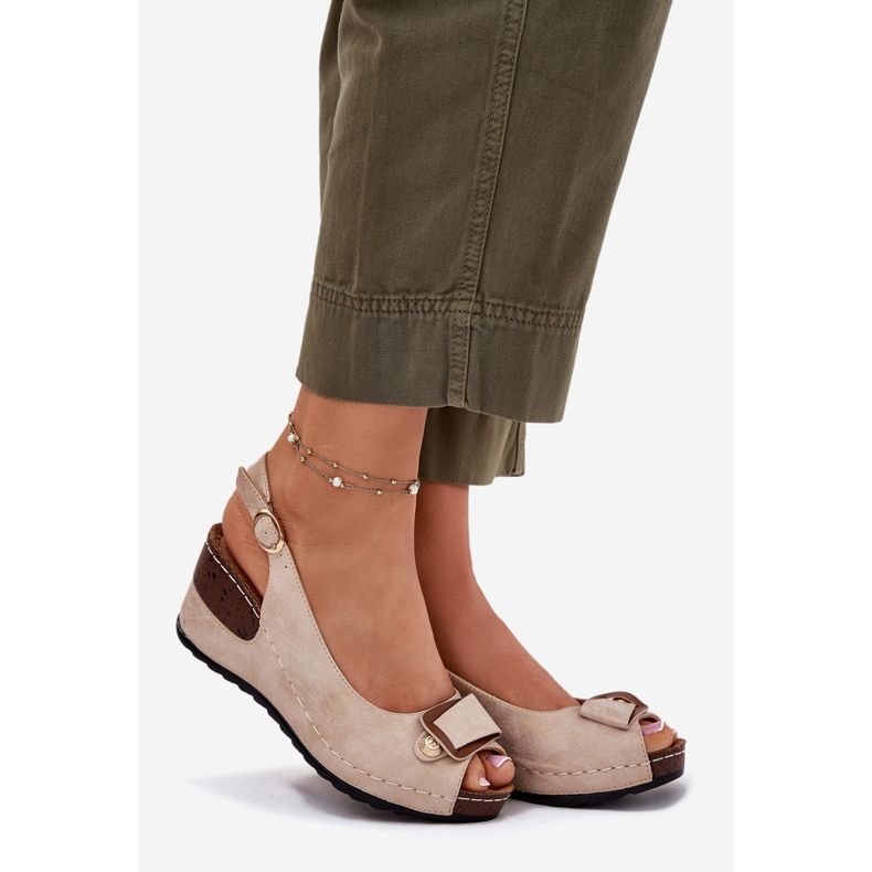 EVento Women's light sandals for Comfort Shoes Beige-gold golden 1