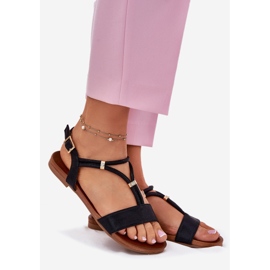 S.Barski Women's flat sandals with stripes S. Barski KV51-120 black 1 S.Barski Women's flat sandals with stripes S. Barski KV51-120 black 1