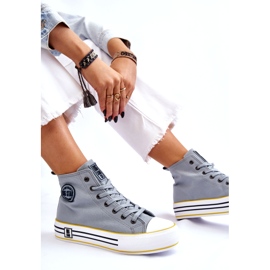 Women's high material sneakers on the Big Star LL274188 Platform light blue 5