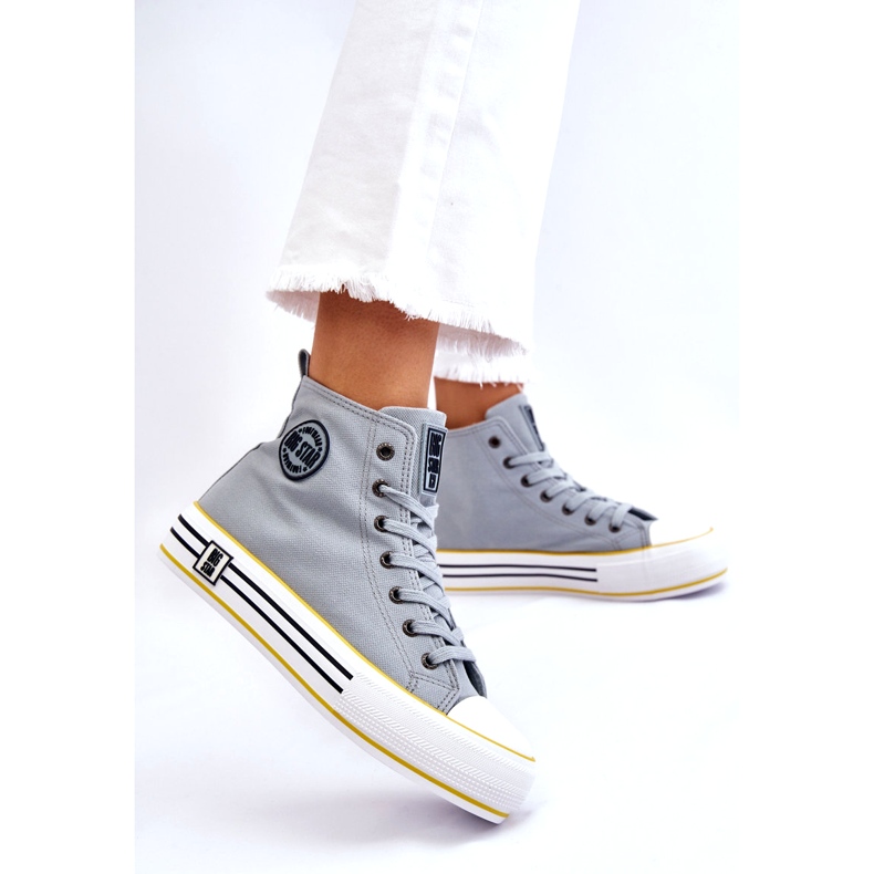 Women's high material sneakers on the Big Star LL274188 Platform light blue 1