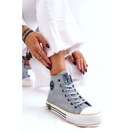 Women's high material sneakers on the Big Star LL274188 Platform light blue 4