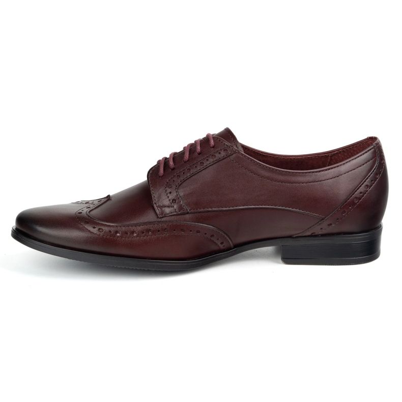 Olivier Men's brogs leather shoes - model 1023 cherry red 1 Olivier Men's brogs leather shoes - model 1023 cherry red 1