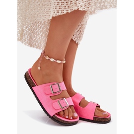 Inna Women's flip flops with neon clamps pink 1