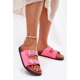 Inna Women's flip flops with neon clamps pink 2