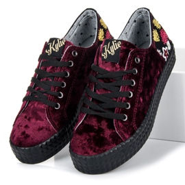 Kylie Velor Burgundy Sneakers multicolored red 2