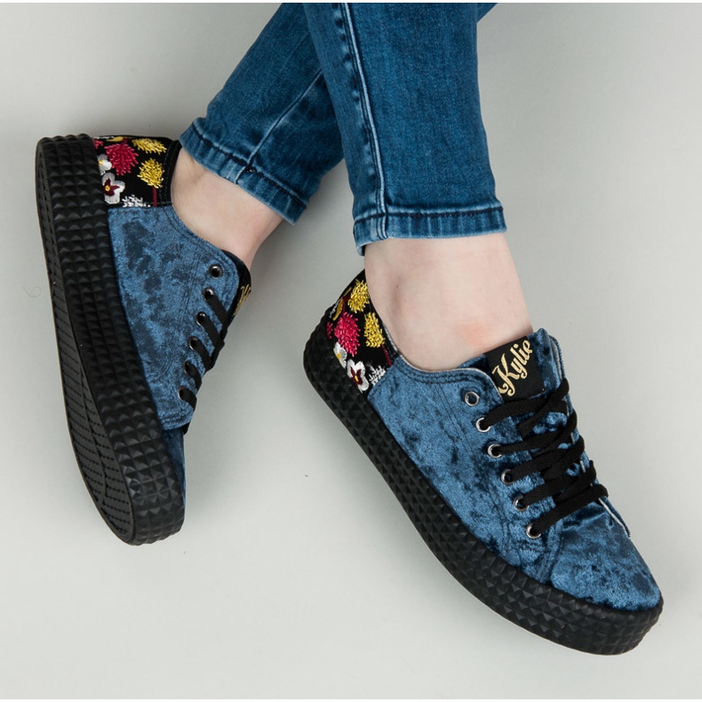 Kylie Velor Blue Sneakers 1 Kylie Velor Blue Sneakers 1