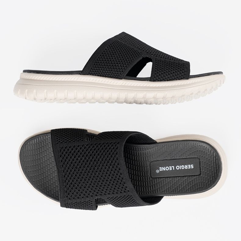 Women's black slippers on the Sergio Leone platform 2