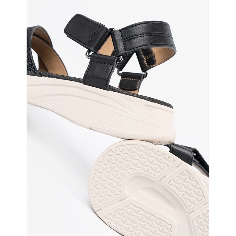Sergio Leone Women's sandal on a white platform black 1 Sergio Leone Women's sandal on a white platform black 1