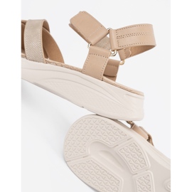 Sergio Leone Light beige sandals on a white platform 1