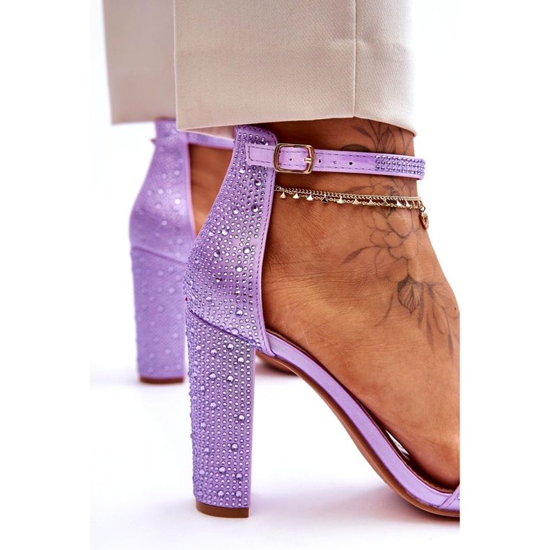 Women's heels with purple zircons 1
