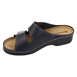 Inblu, women's leather flip -flops 158d001 navy blue 1