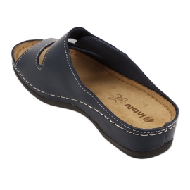 Inblu, women's leather flip -flops 158d001 navy blue 2
