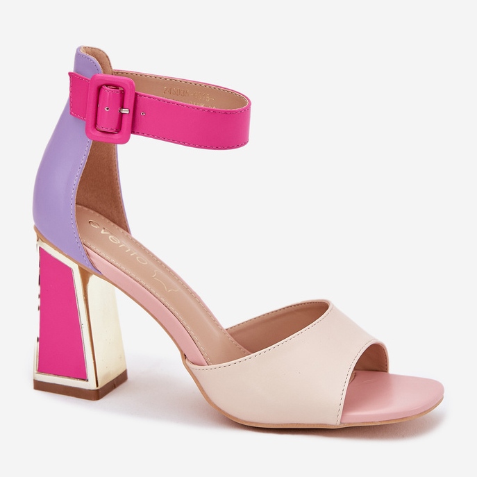 EVento Elegant women's sandals on the beige-pink post 2 EVento Elegant women's sandals on the beige-pink post 2
