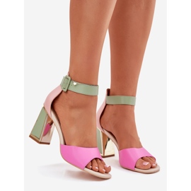 EVento Elegant women's sandals on the pink-green post 1