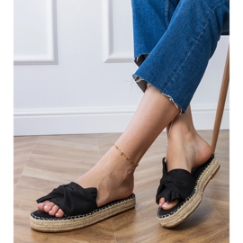 Black espadrilles with a bow 2