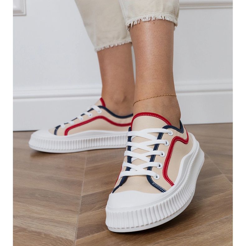 Beige women's platform sneakers 1 Beige women's platform sneakers 1