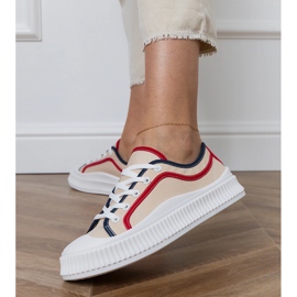 Beige women's platform sneakers 2 Beige women's platform sneakers 2