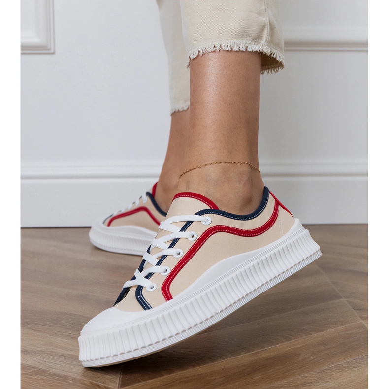 Beige women's platform sneakers 2 Beige women's platform sneakers 2