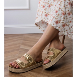 Golden slippers espadrilles with buckles 2 Golden slippers espadrilles with buckles 2