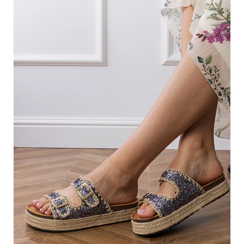 GREAT ESPADRILL SLIPPERS with buckles grey 2 GREAT ESPADRILL SLIPPERS with buckles grey 2