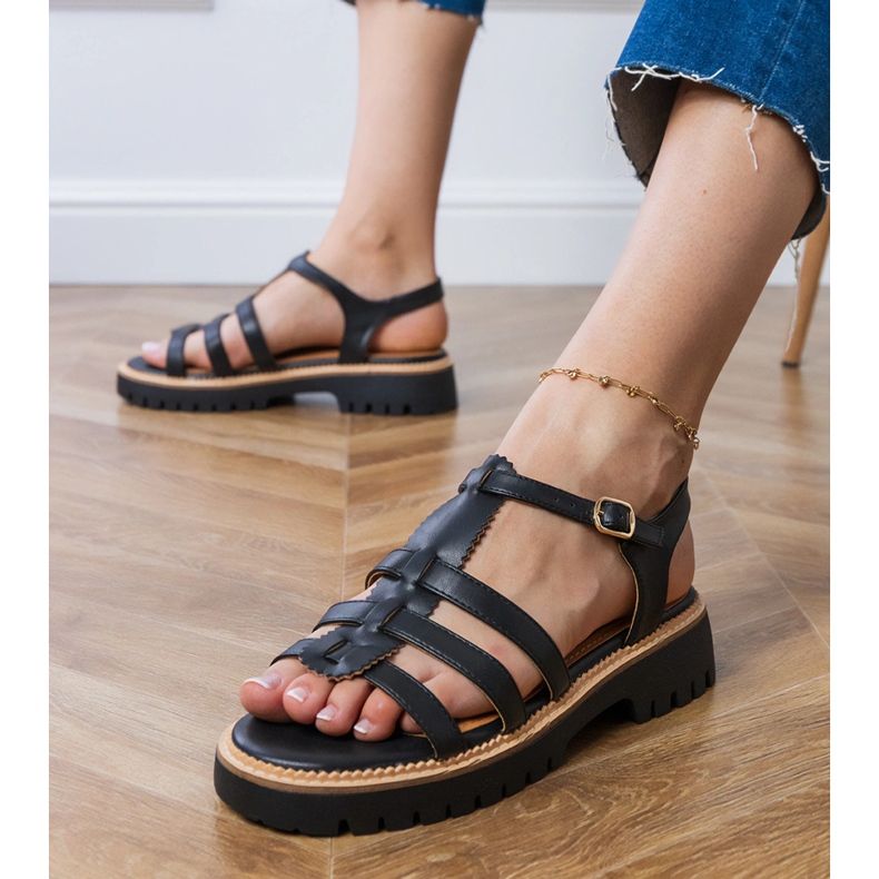 Black sandals with a buckle 2
