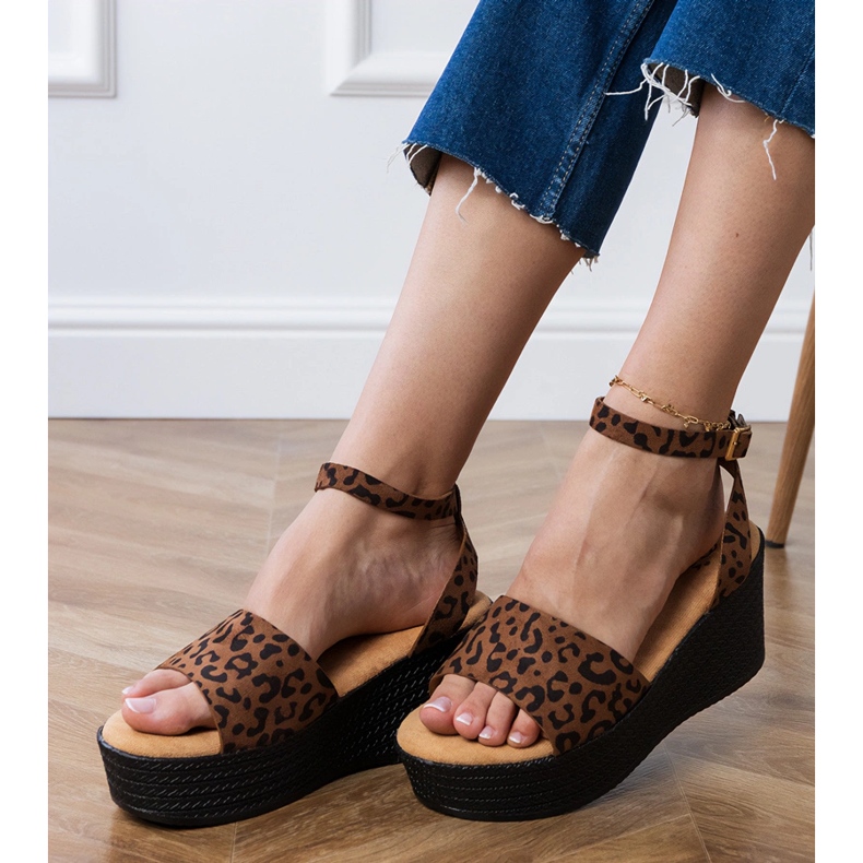 Panther sandals on the Ekozamsz platform multicolored 2